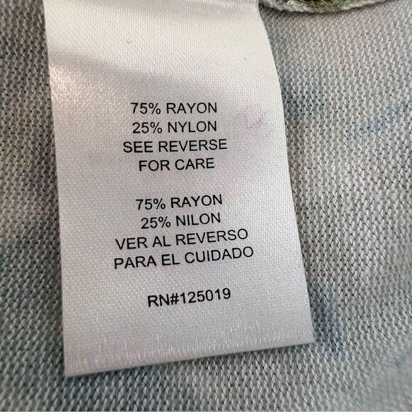 Joseph A Silk Cardigan Sweater Womens Small Blue Green Abstract Artsy 3/4 Sleeve - Picture 4 of 5